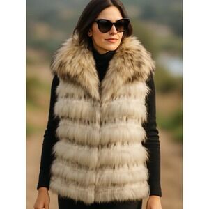Alaska Fur Gallery 100% Fur Vest rabbit and fox Size‎ S/M
